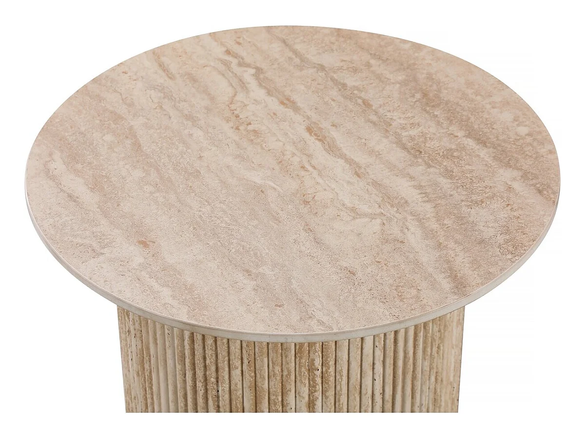 Beistelltisch, Sofatisch, Nachttisch aus Keramik "Eclat" – 50 x 50 x 55 cm – Weiß - 50 x 50 x 55 cm - Braun