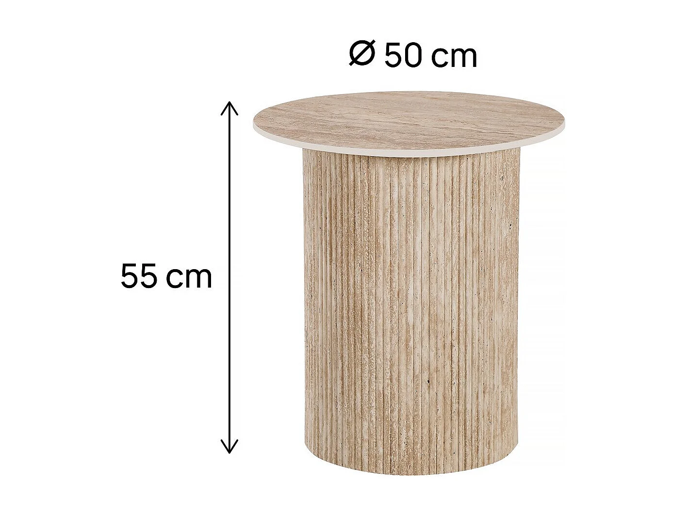 "Eclat" keramische bijzettafel, nachtkastje, 50 x 50 cm - Bruin