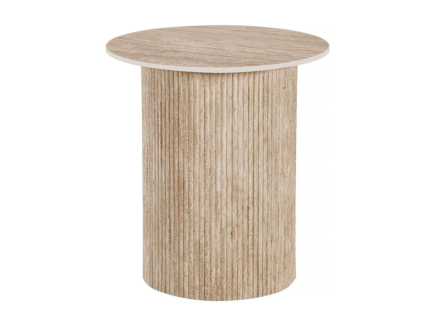 Table d'appoint, bout de canapé, table de chevet en céramique "Eclat" - 50 x 50 cm - Marron