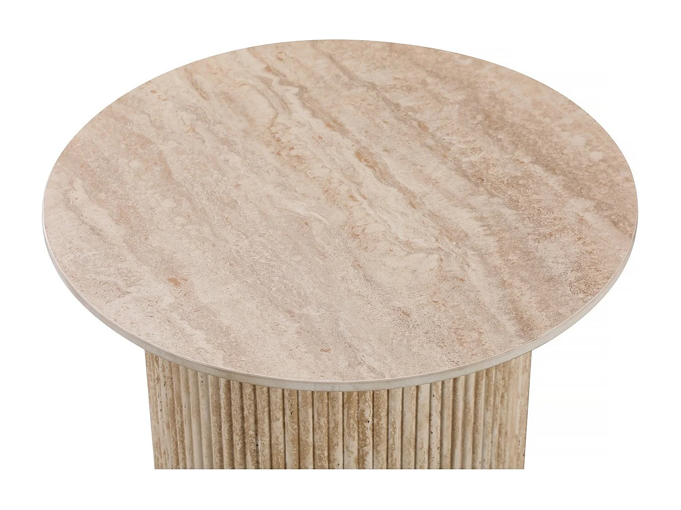 Table d'appoint, bout de canapé, table de chevet en céramique "Eclat" - 50 x 50 cm - Marron