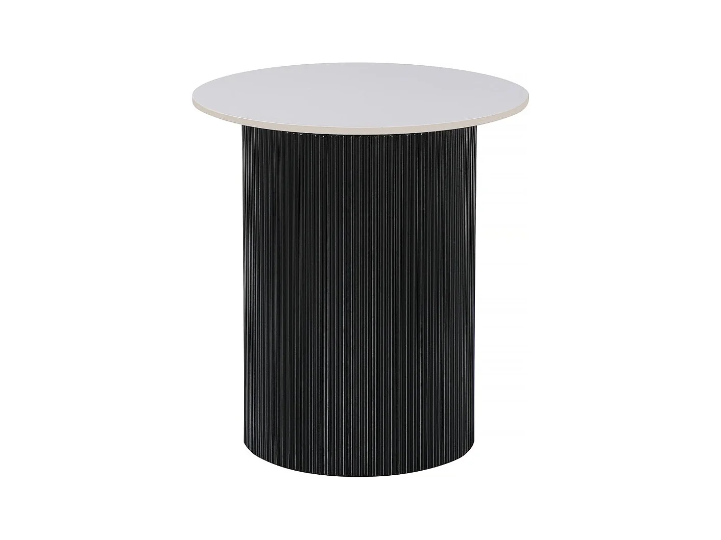 Mesa auxiliar de cerámica "Eclat", mesita de noche - 50 x 50 x 55 cm - Blanco