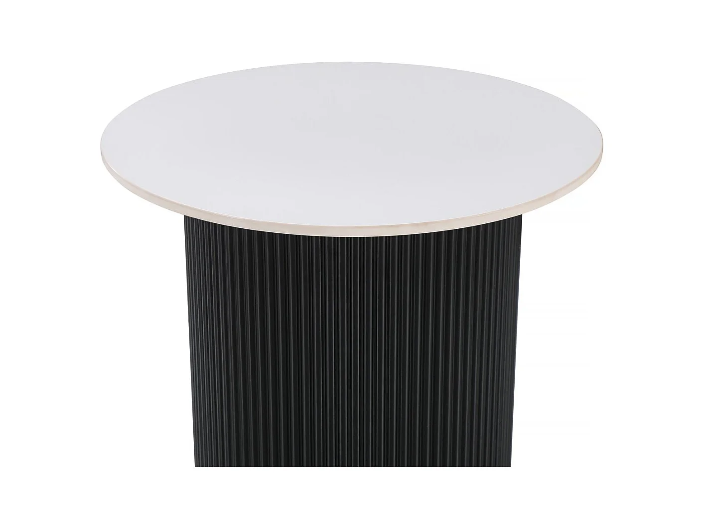 Mesa auxiliar de cerámica "Eclat", mesita de noche - 50 x 50 x 55 cm - Blanco