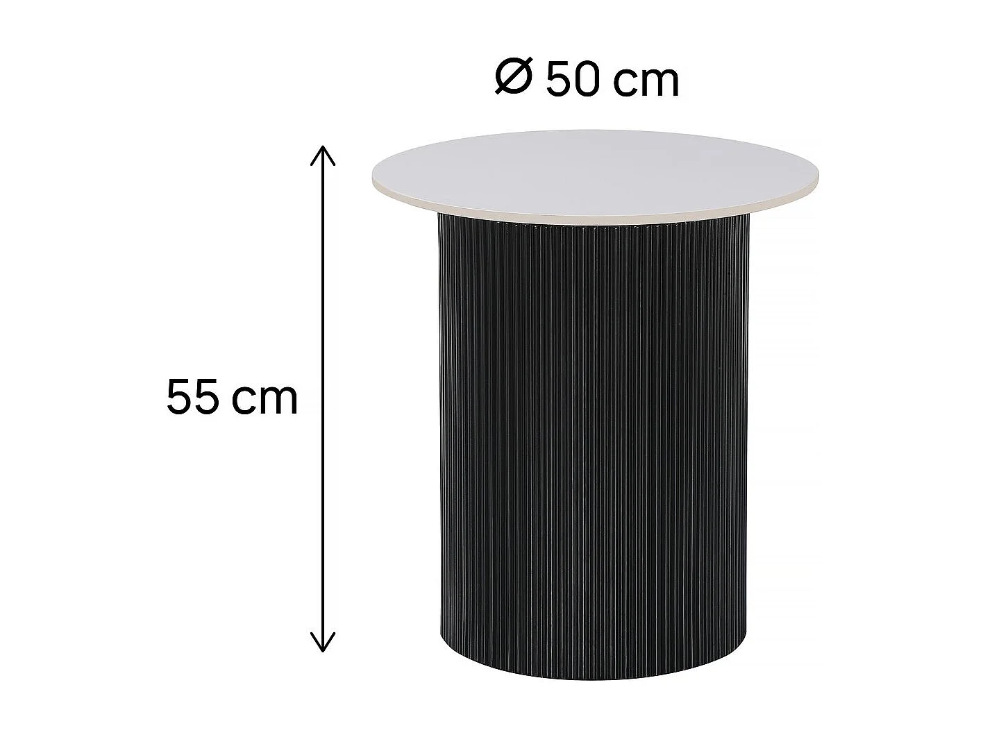 Table d'appoint, bout de canapé, table de chevet en céramique "Eclat" - 50 x 50 x 55 cm - Blanc