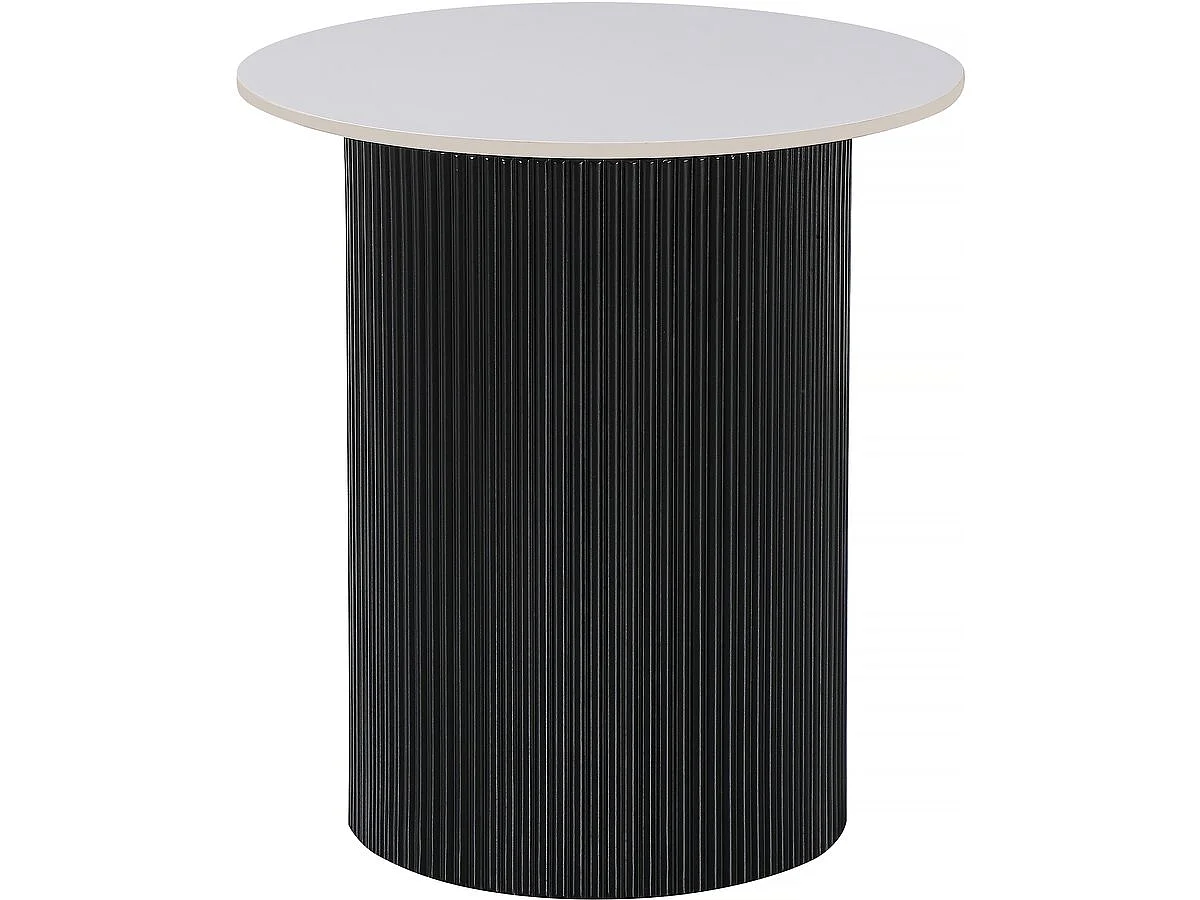 Table d'appoint, bout de canapé, table de chevet en céramique "Eclat" - 50 x 50 x 55 cm - Blanc
