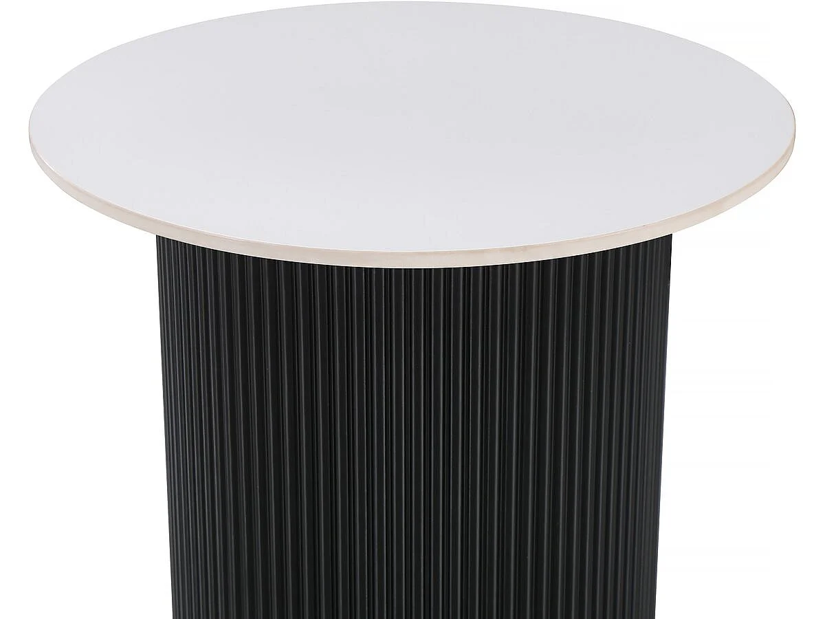 Table d'appoint, bout de canapé, table de chevet en céramique "Eclat" - 50 x 50 x 55 cm - Blanc