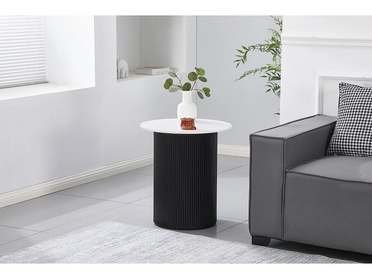 Beistelltisch, Sofatisch, Nachttisch aus Keramik "Eclat" – 50 x 50 x 55 cm – Weiß - 50 x 50 x 55 cm - Weiß
