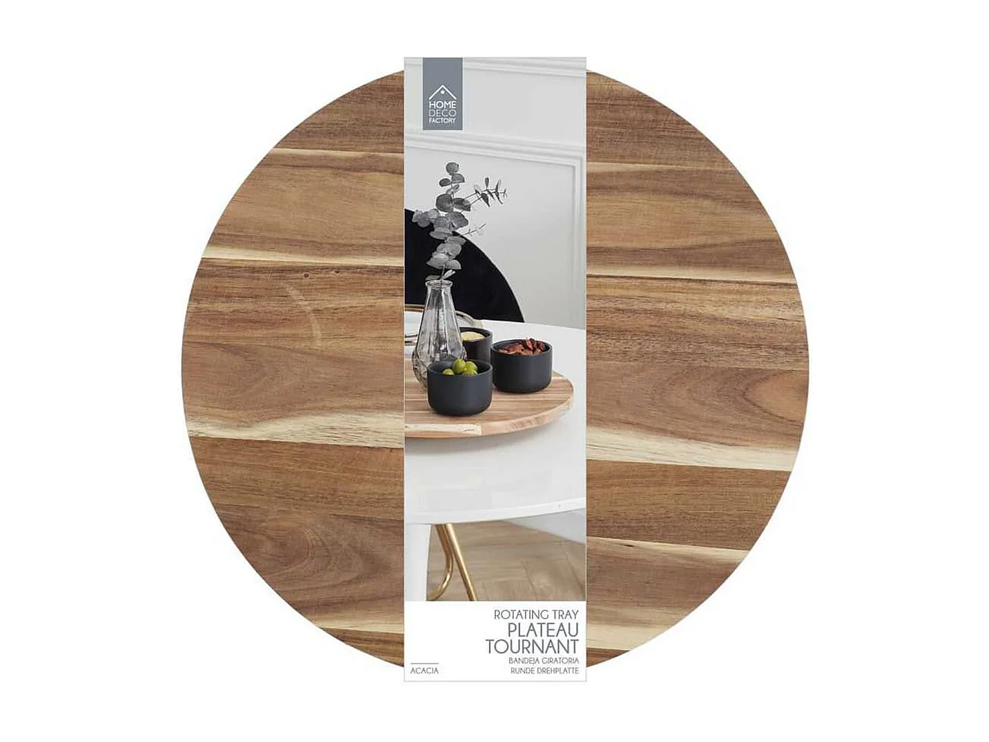 Plateau Tournant Ø35cm en Acacia Massif - TISSA