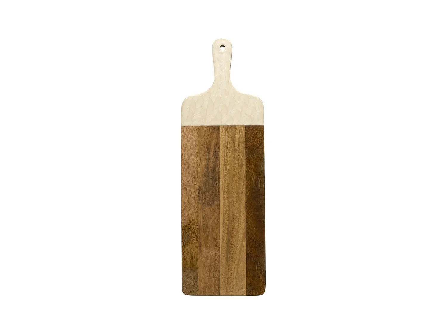 Planche en bois de manguier avec manche texturé nid d'abeille beige (L58cm)