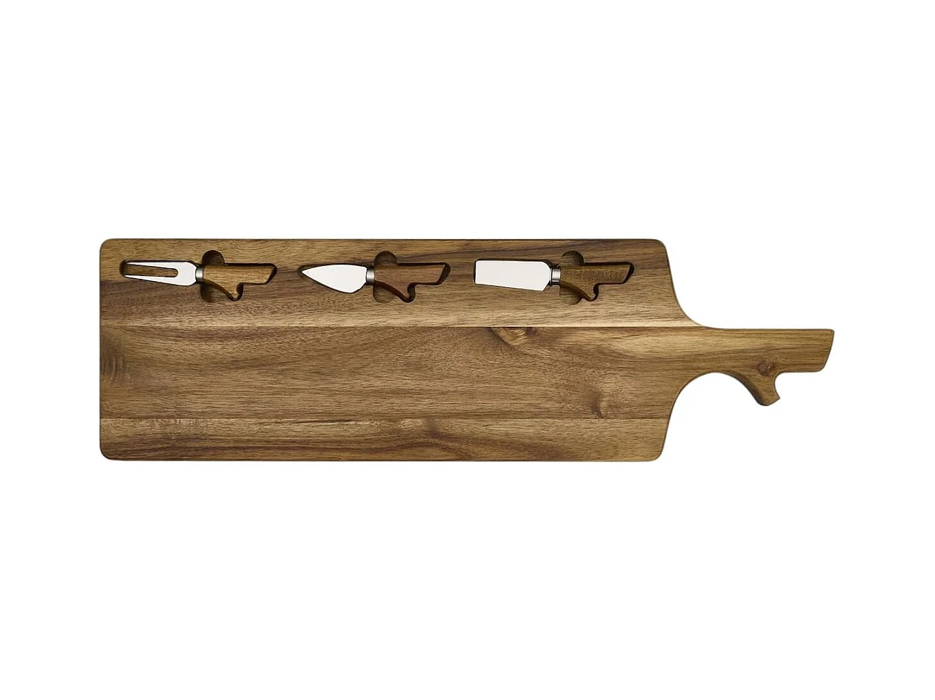 Planche à fromage en acacia 60×20 cm avec ses 3 couteaux inclus