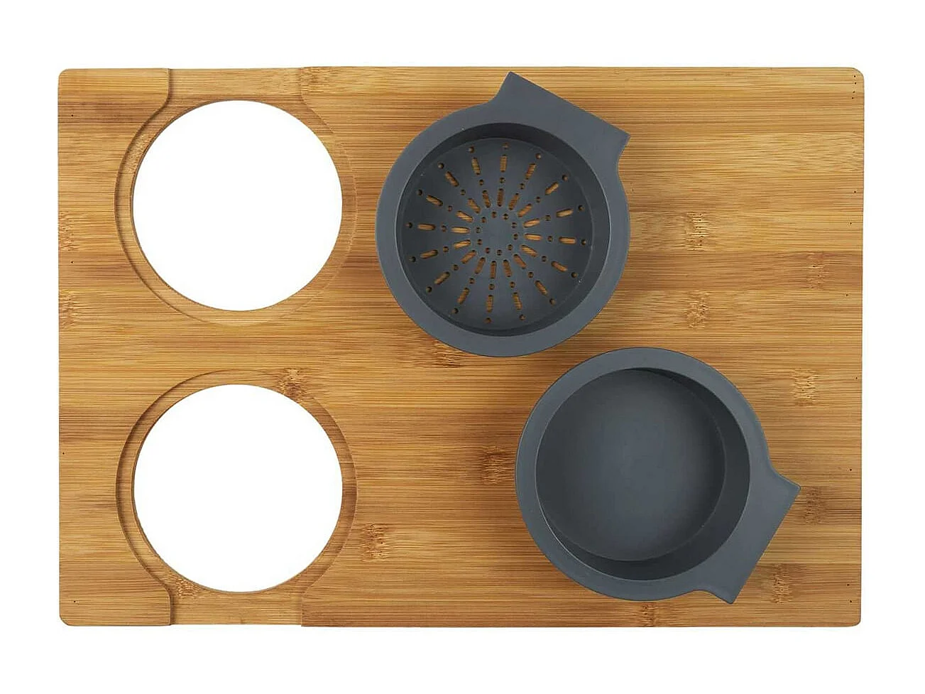 Planche à Découper en Bois avec Récipient et Egouttoir Intégré - COMBI