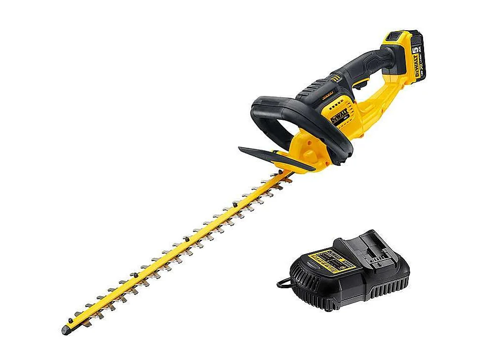 Taille-haie 18V DEWALT DCM563P1-QW avec une batterie 5,0 Ah