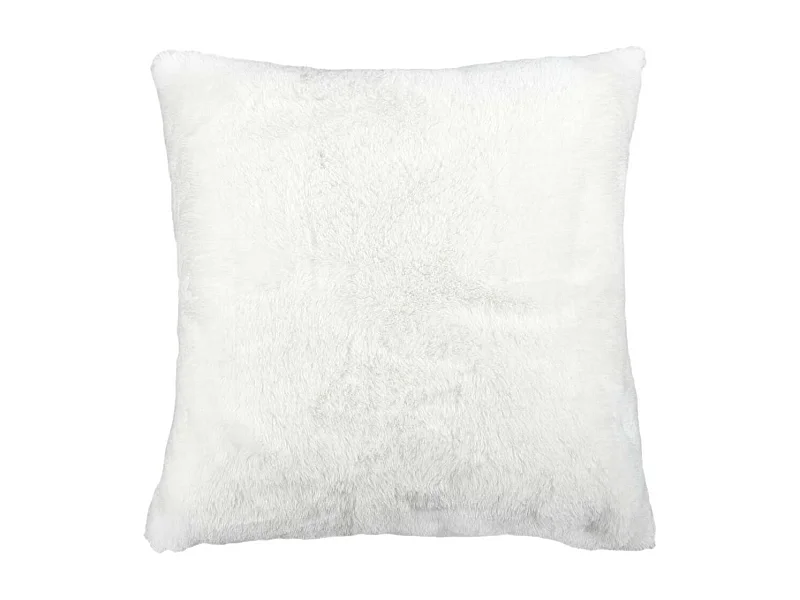 Coussin Ultra Doux 40x40cm Imitation Fourrure Blanche - FLUFFY