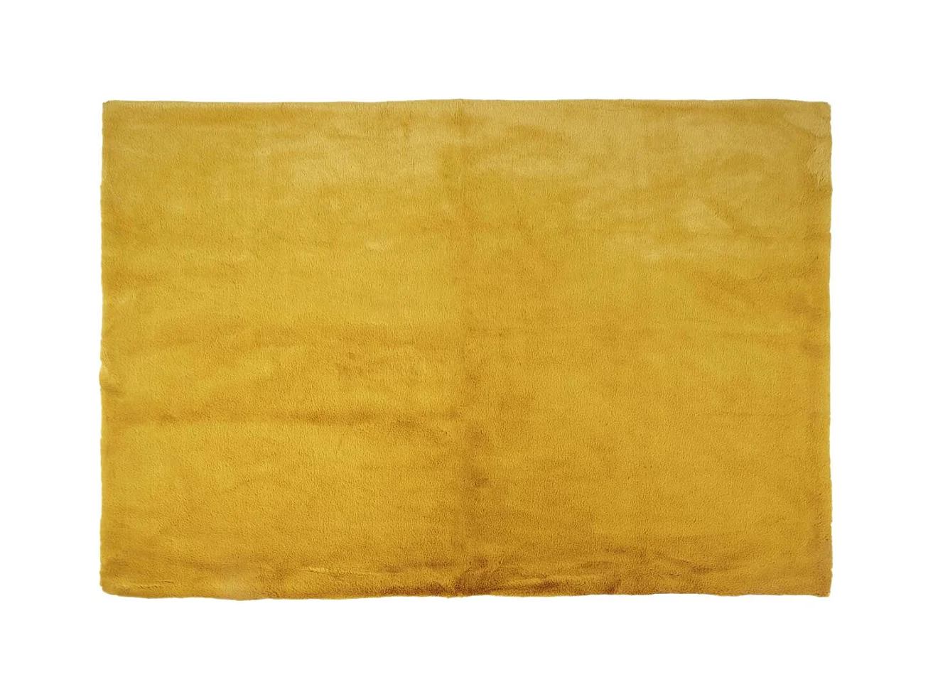 Tapis 120x170cm Imitation Fourrure Fine Jaune Moutarde - SNUGLY
