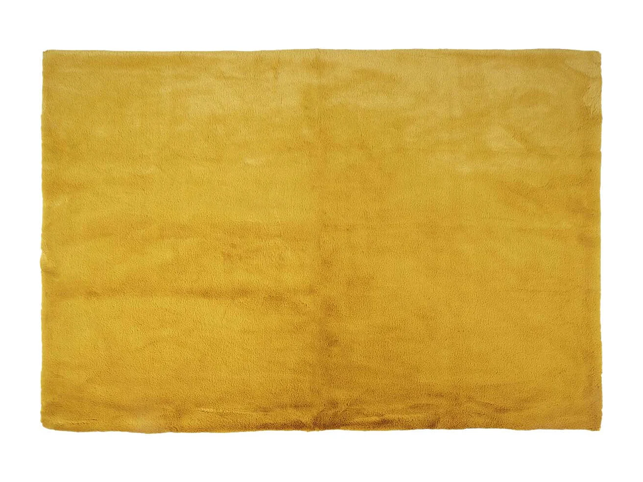 Tapis 120x170cm Imitation Fourrure Fine Jaune Moutarde - SNUGLY
