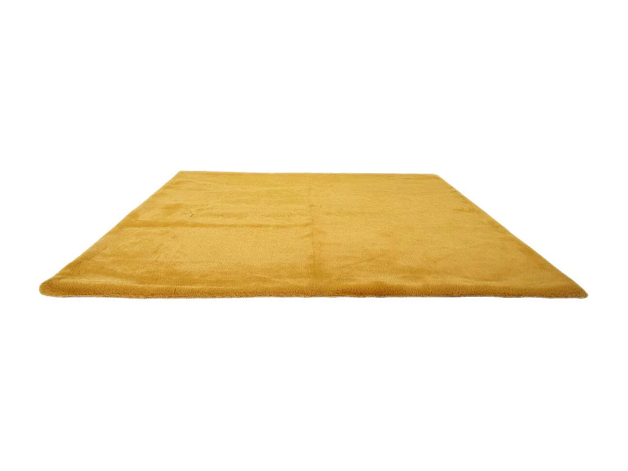 Tapis 120x170cm Imitation Fourrure Fine Jaune Moutarde - SNUGLY