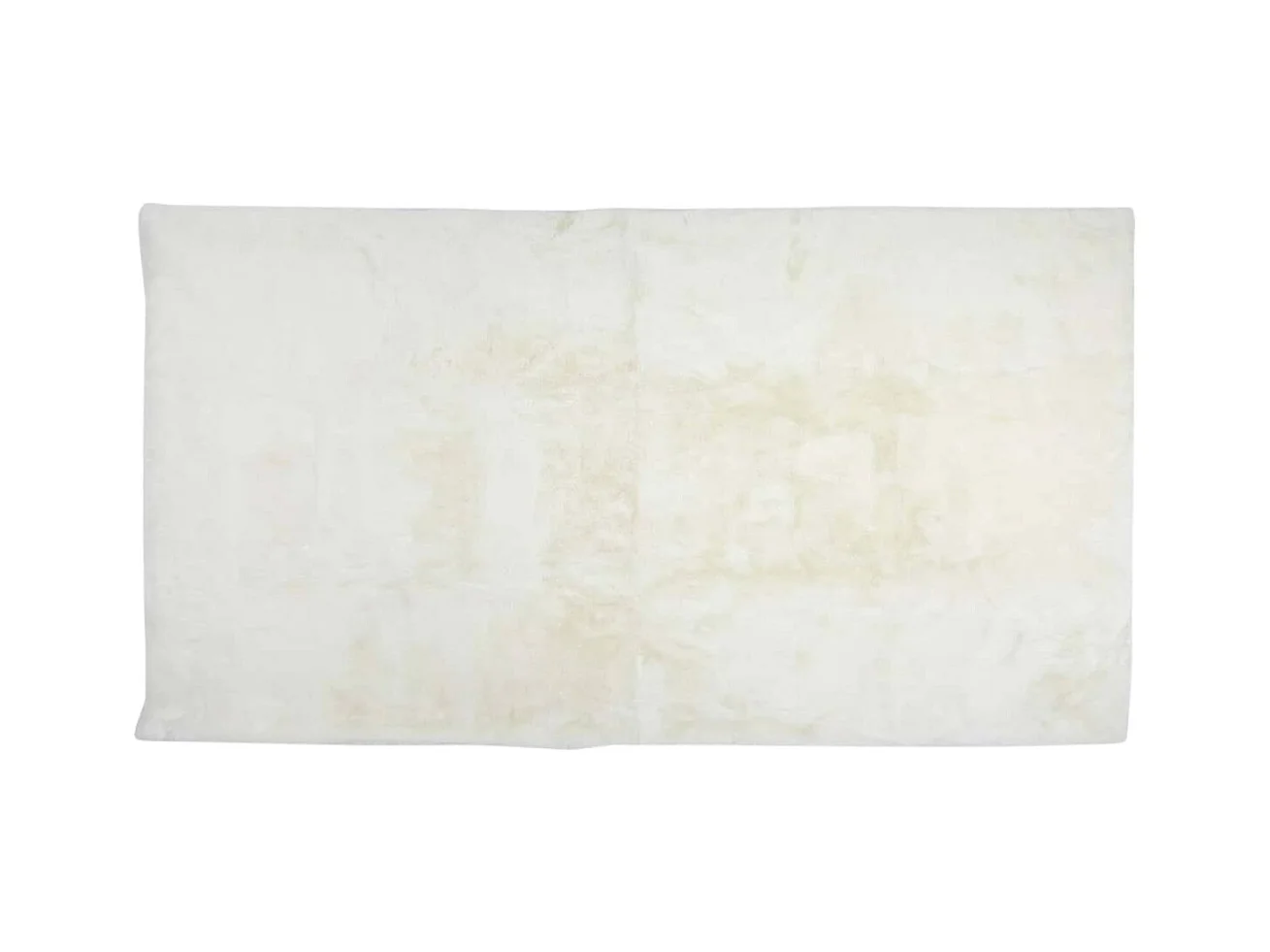 Tapis 60x110cm Imitation Fourrure Fine Blanc Crème