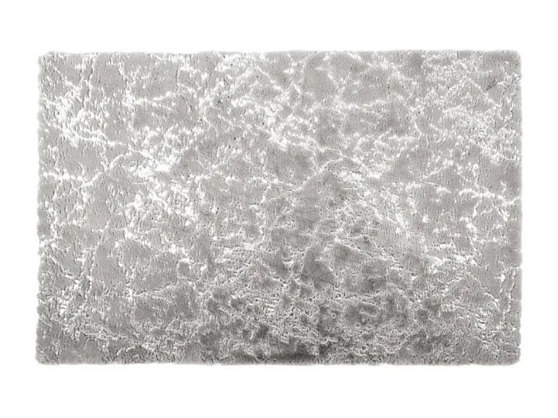 Tapis Rectangulaire 120x170cm Imitation Fourrure Effet Argenté - DARYS