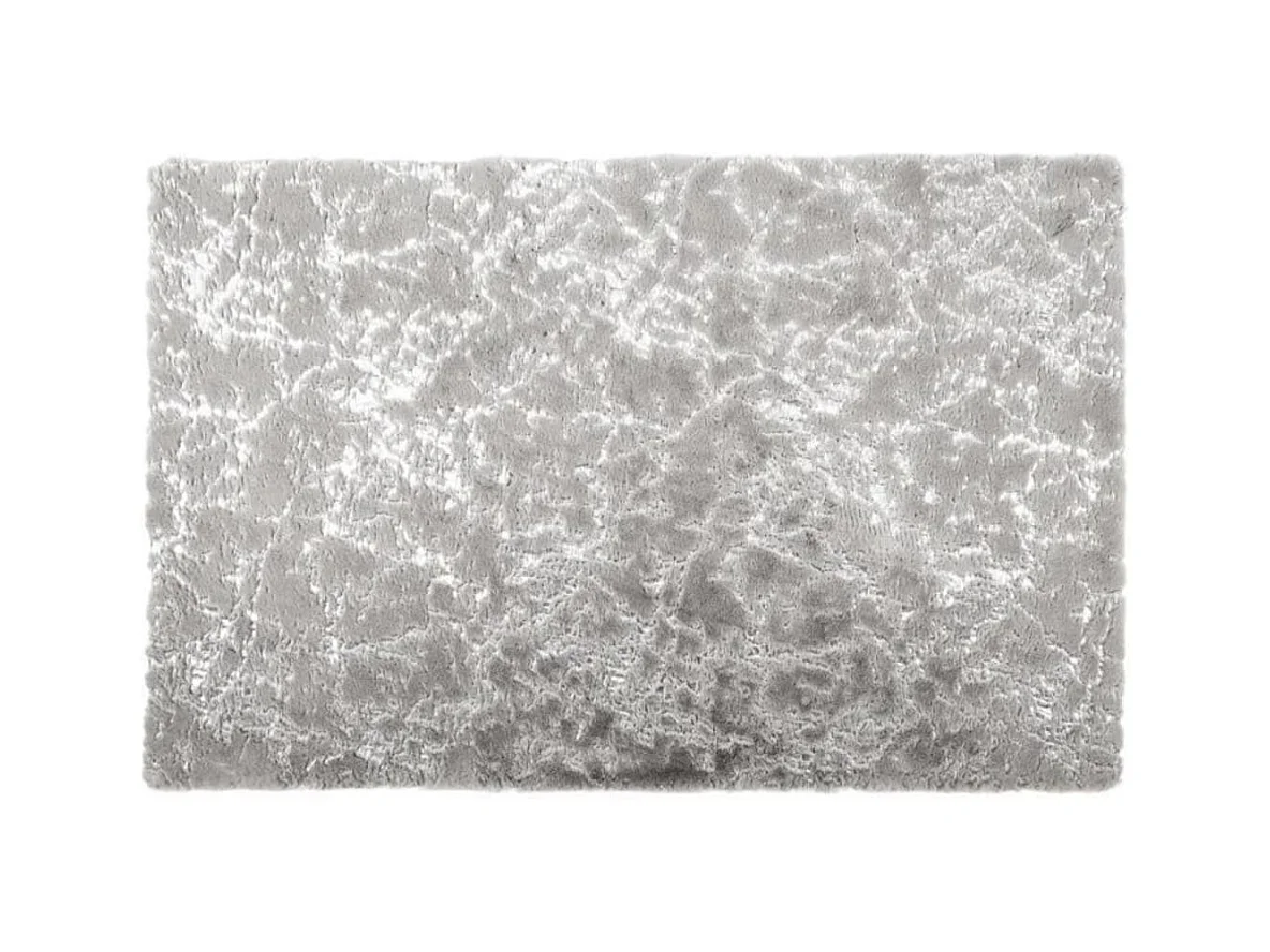Tapis Rectangulaire 120x170cm Imitation Fourrure Effet Argenté - DARYS