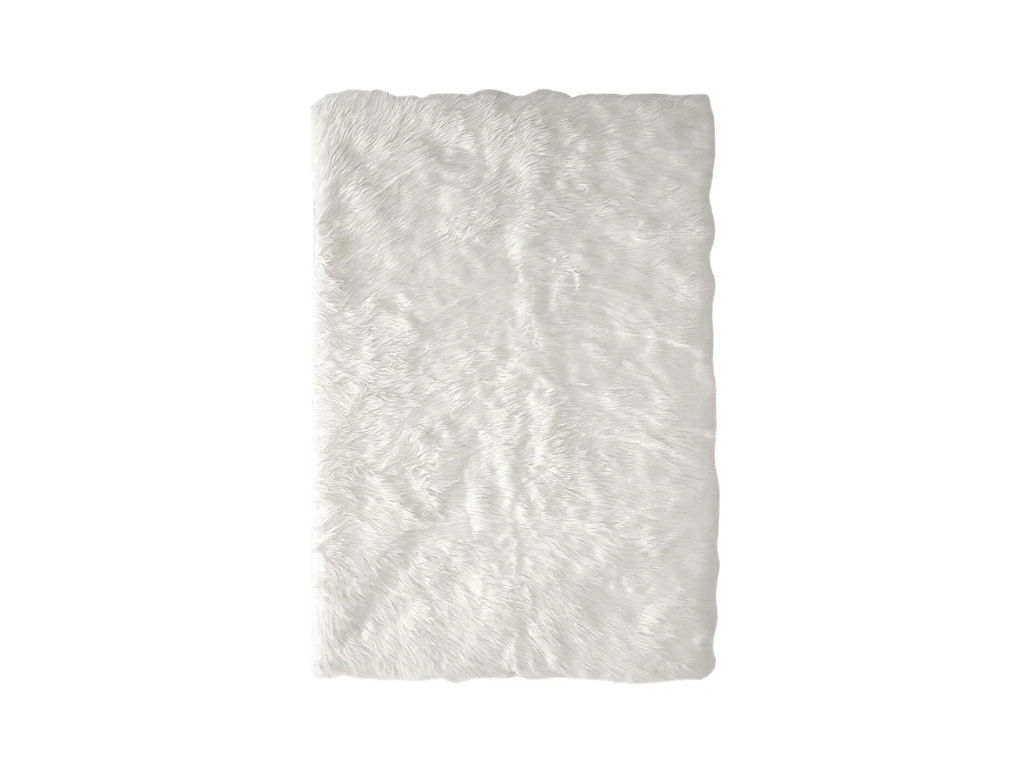 Tapis Rectangulaire 115x170cm Imitation Fourrure Blanche - SANDIO