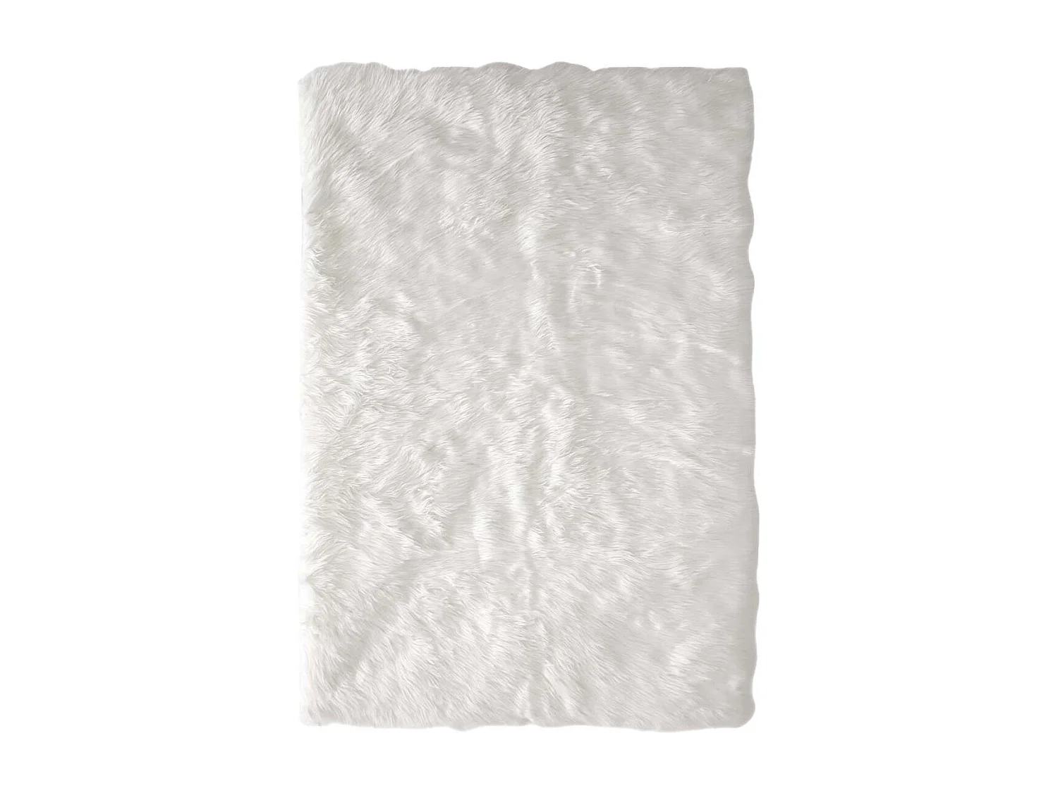 Tapis Rectangulaire 115x170cm Imitation Fourrure Blanche - SANDIO
