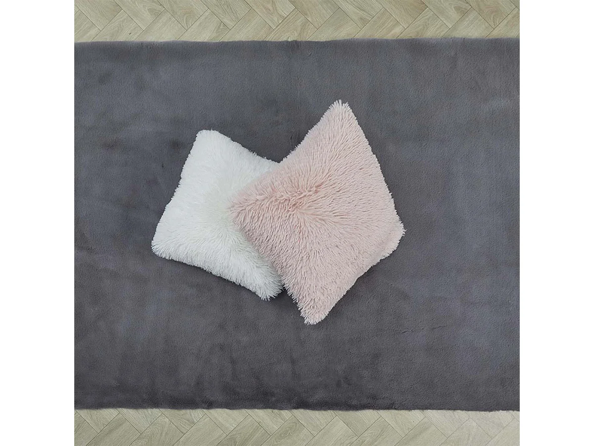 Tapis 120x170cm Imitation Fourrure Fine Gris Anthracite - SNUGLY