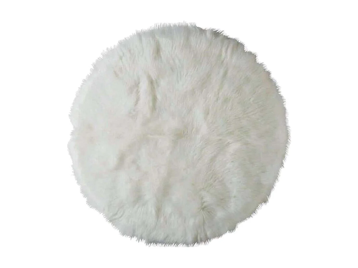 Tapis Rond Ø115cm Imitation Fourrure Blanche - SANDIO