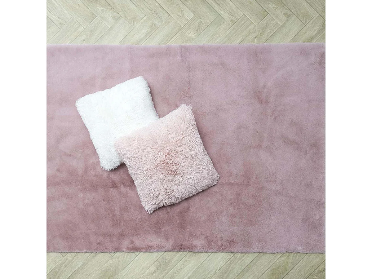 Tapis 120x170cm Imitation Fourrure Fine Rose - SNUGLY