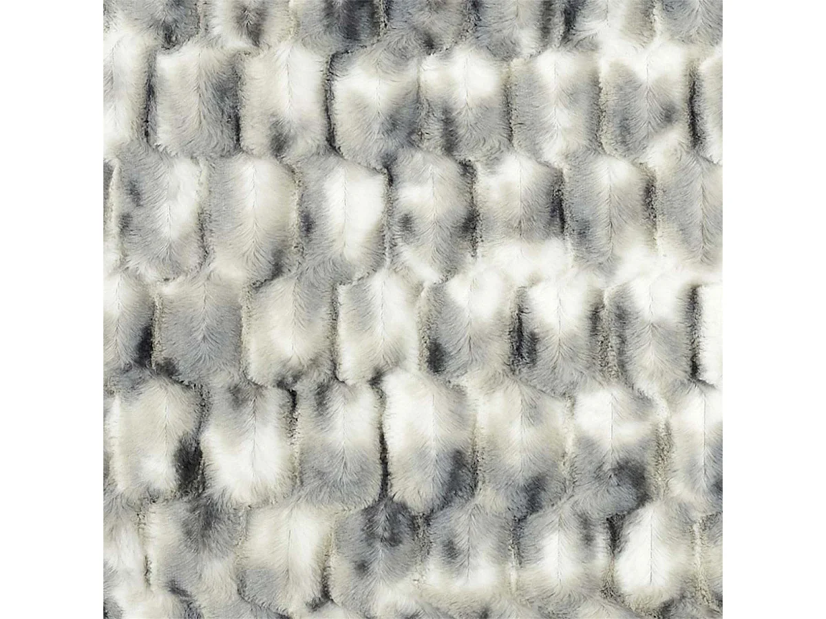 Plaid Ultra Doux 140x200cm Imitation Fourrure Texturée Ombrée Coloris Gris et Blanc - FLUFFY