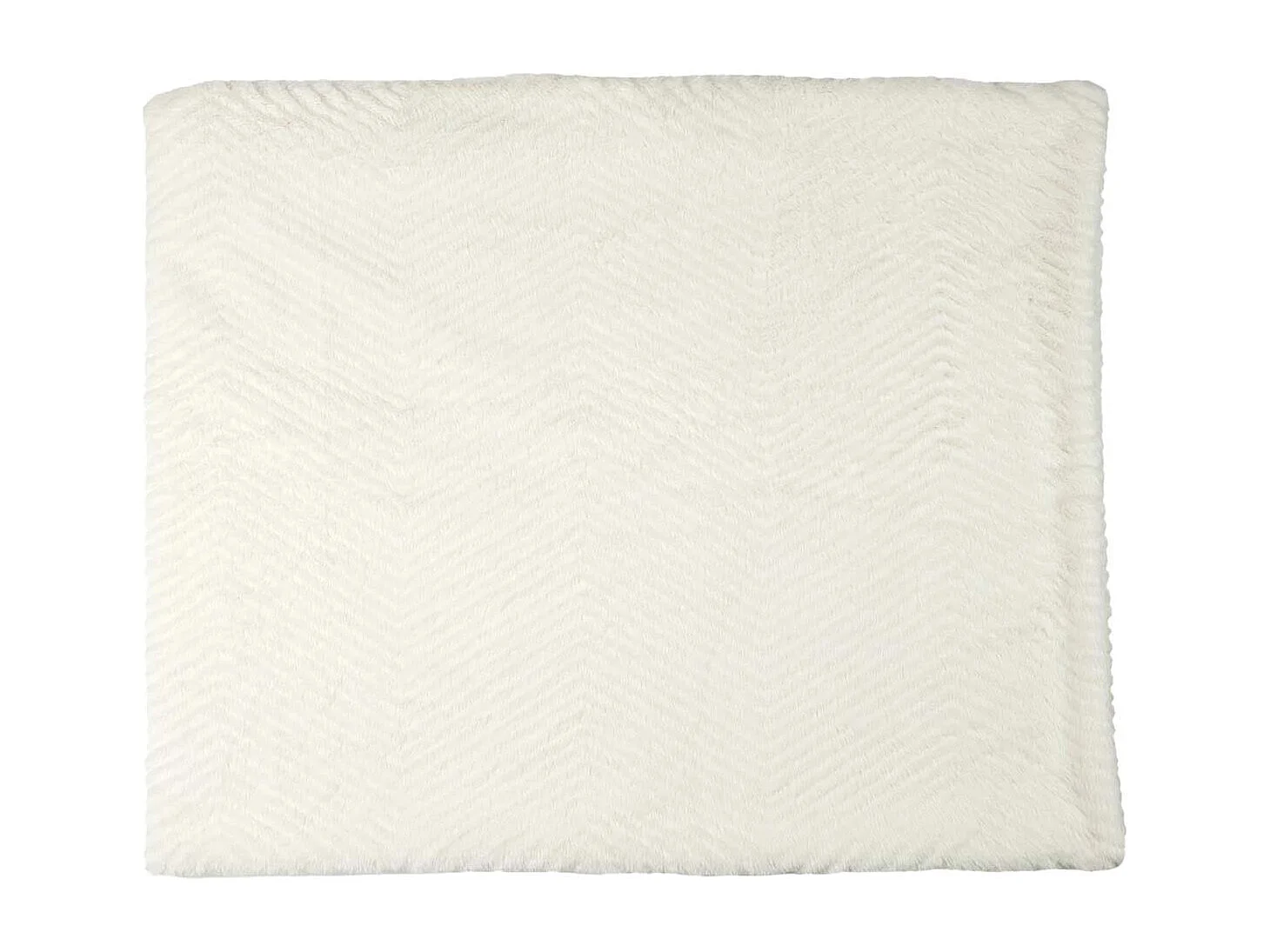 Plaid Ultra Doux 120x150cm Imitation Fourrure Blanche Motifs Géométriques - NASTY