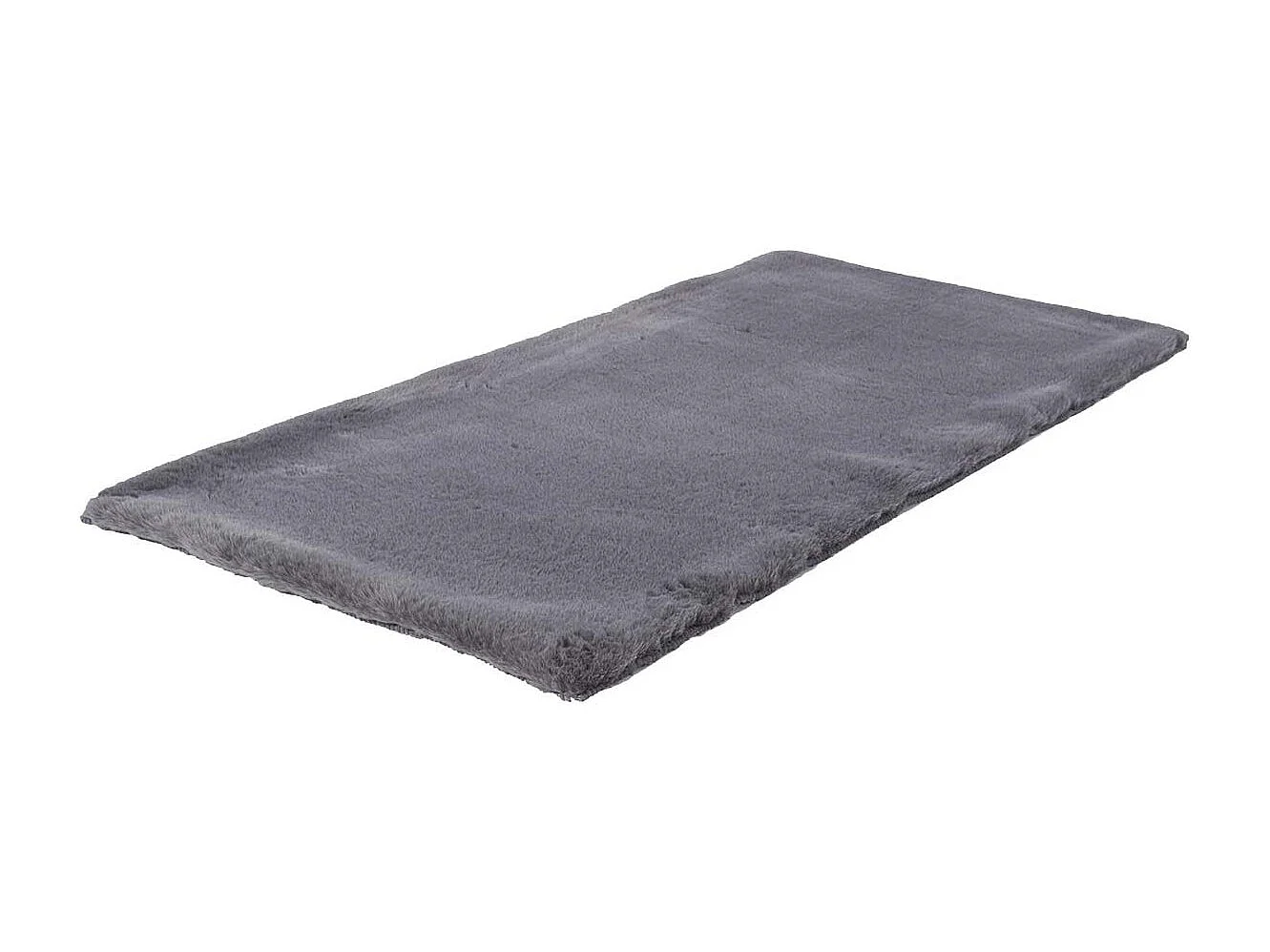 Tapis 60x110cm Imitation Fourrure Fine Gris Anthracite - SNUGLY