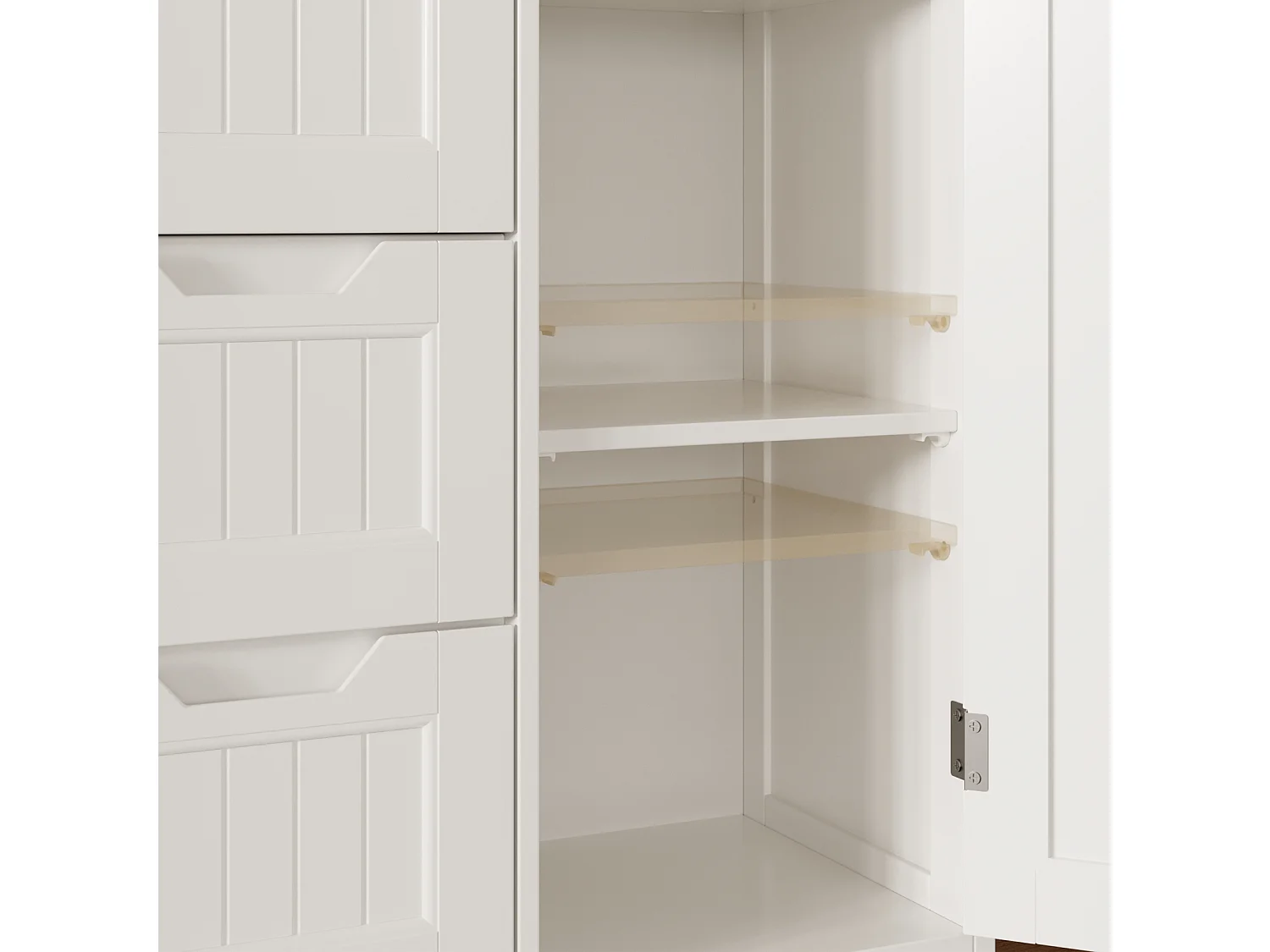 Bealife Meuble Cuisine Rangement Armoire de Cuisine Commode 4 Tiroirs 1 Porte de Placard 1 Étagère Réglable pour Couverts