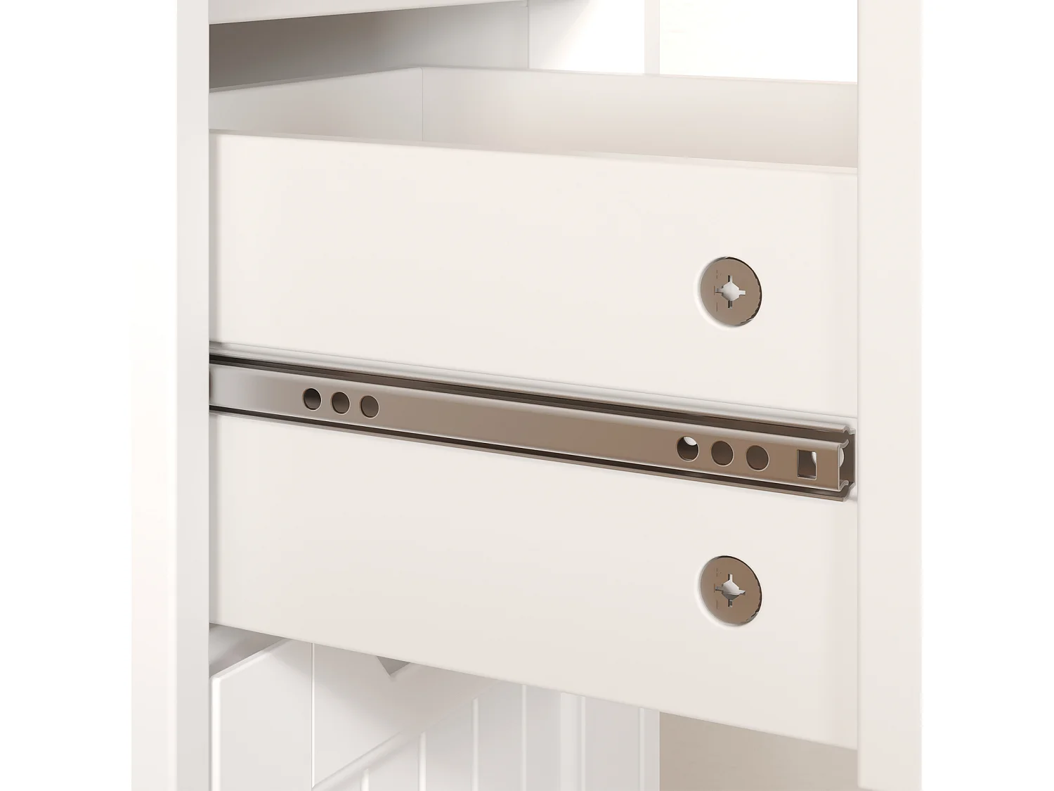 Bealife Meuble Salle de Bain Petit Meuble de Rangement Sur Pied 4 Tiroirs 28 x 28 x 84 cm Bas Commode SDB Armoire Blanc