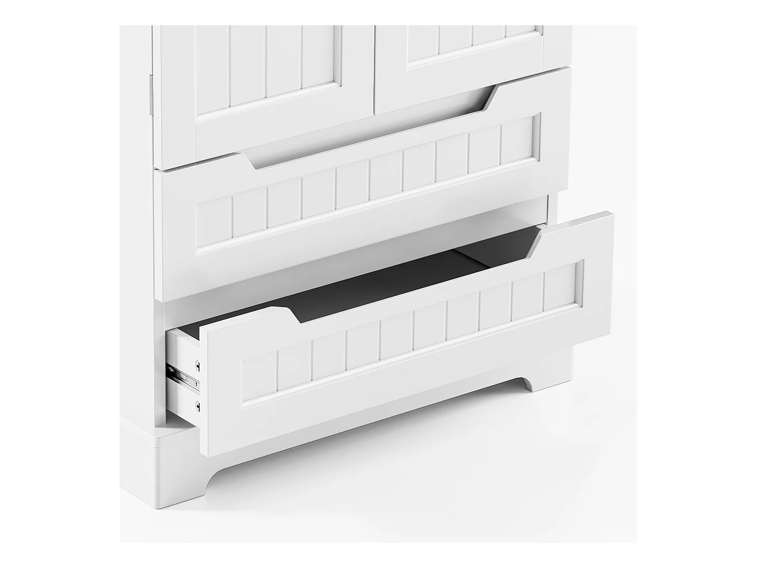 Bealife Buffet de Cuisine Armoire Haute 120 cm Meuble de Rangement 2 Portes 2 Tiroirs Étagère Reglable