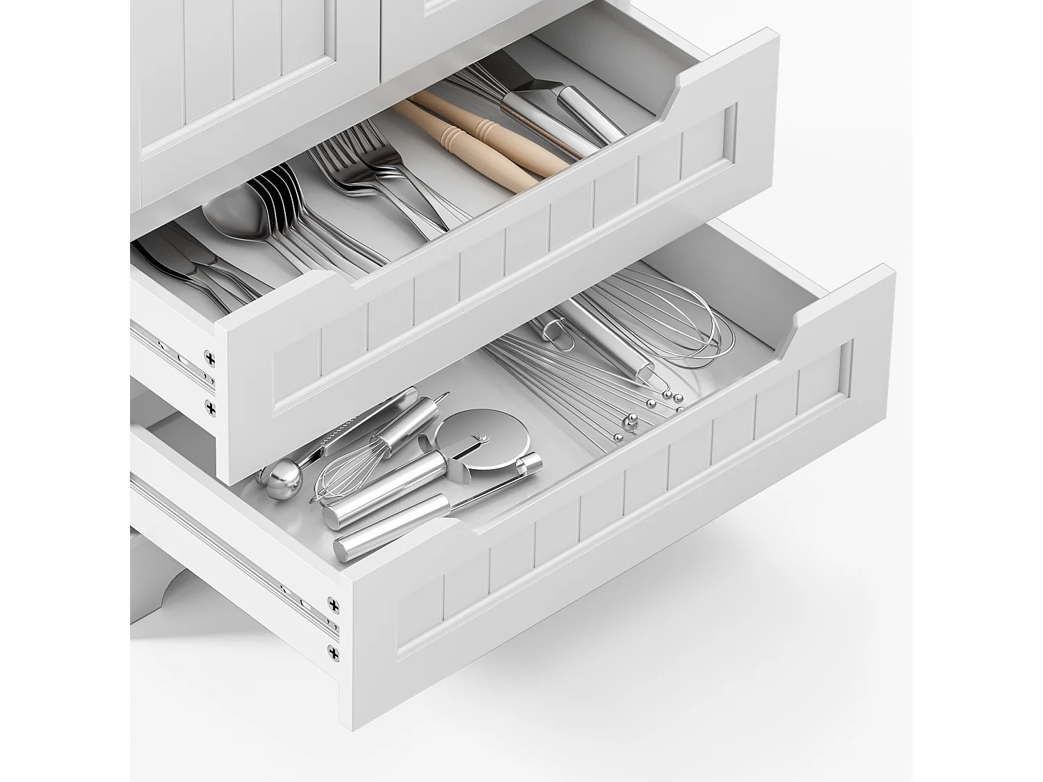 Buffet de cocina blanco con 2 cajones y 2 puertas