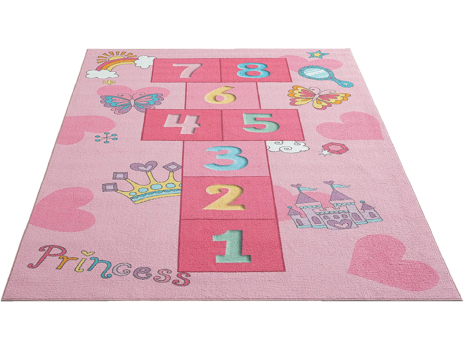 Tapis Happy Life Jeu - Rose - 80x150 cm