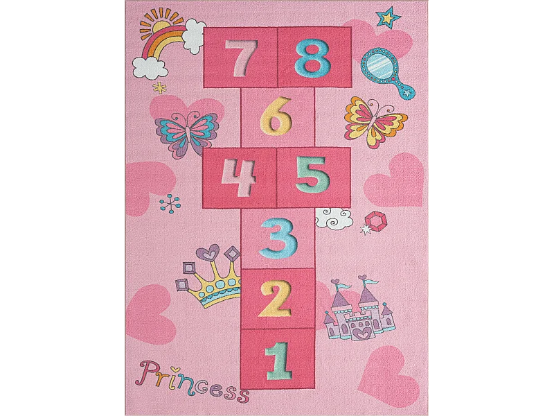 Tapis Happy Life Jeu - Rose - 80x150 cm