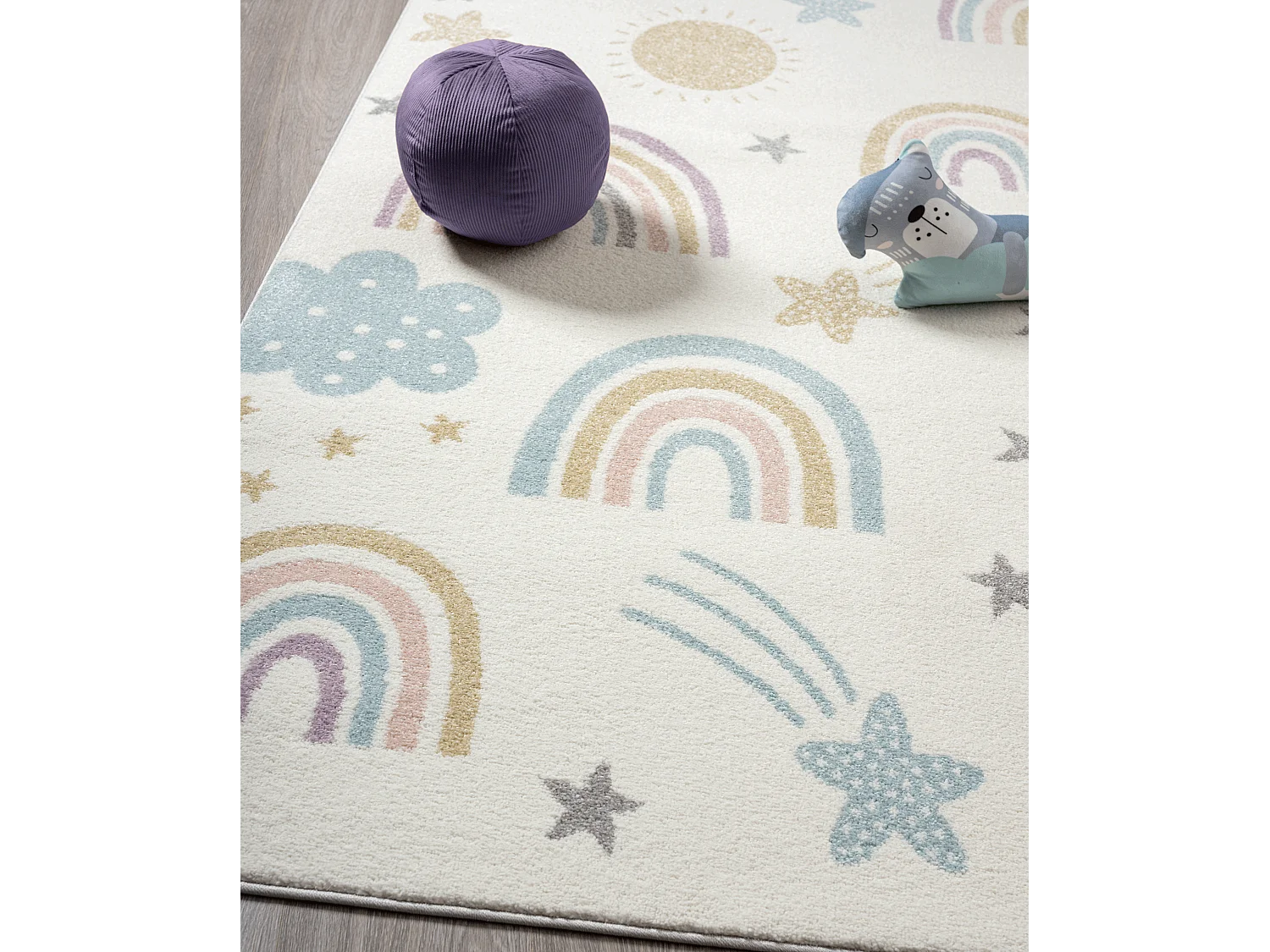 Tapis Beat Kids Moderne Et  Enfant - Crème - 140x200 cm