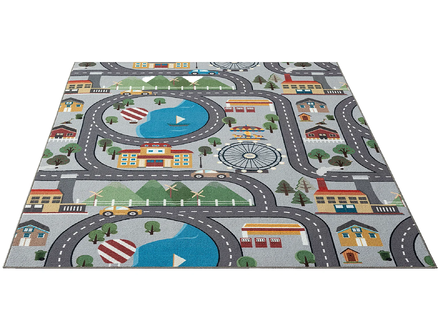 Tapis Happy Life Jeu - Gris - 140x200 cm