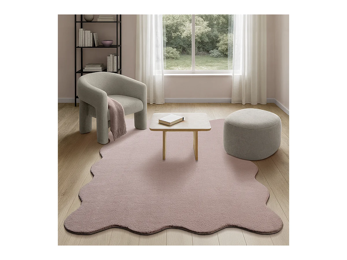 Tapis Relax lavable antidérapant - rose - 120 x 160 cm