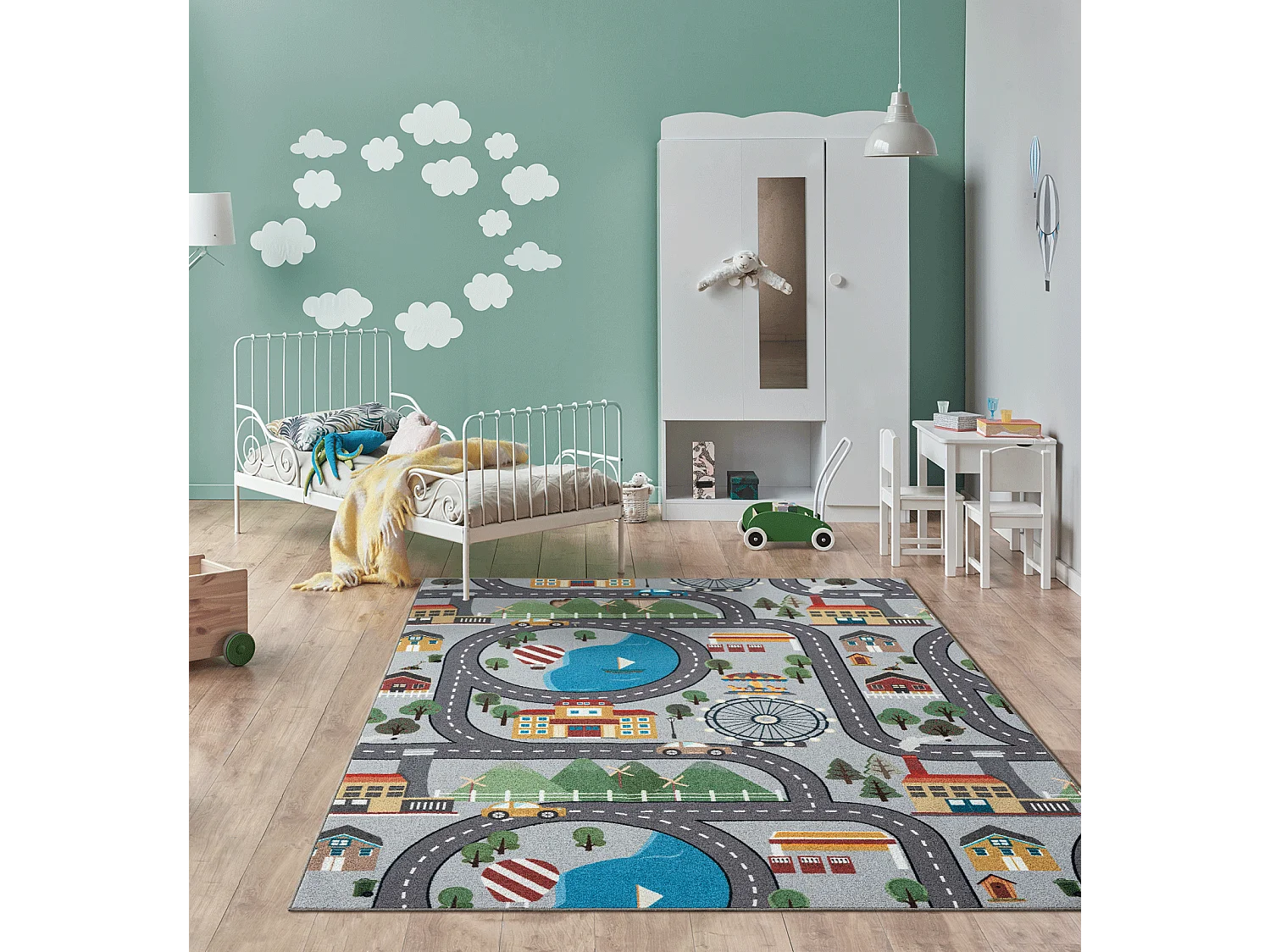 Tapis Happy Life Jeu - Gris - 200x290 cm