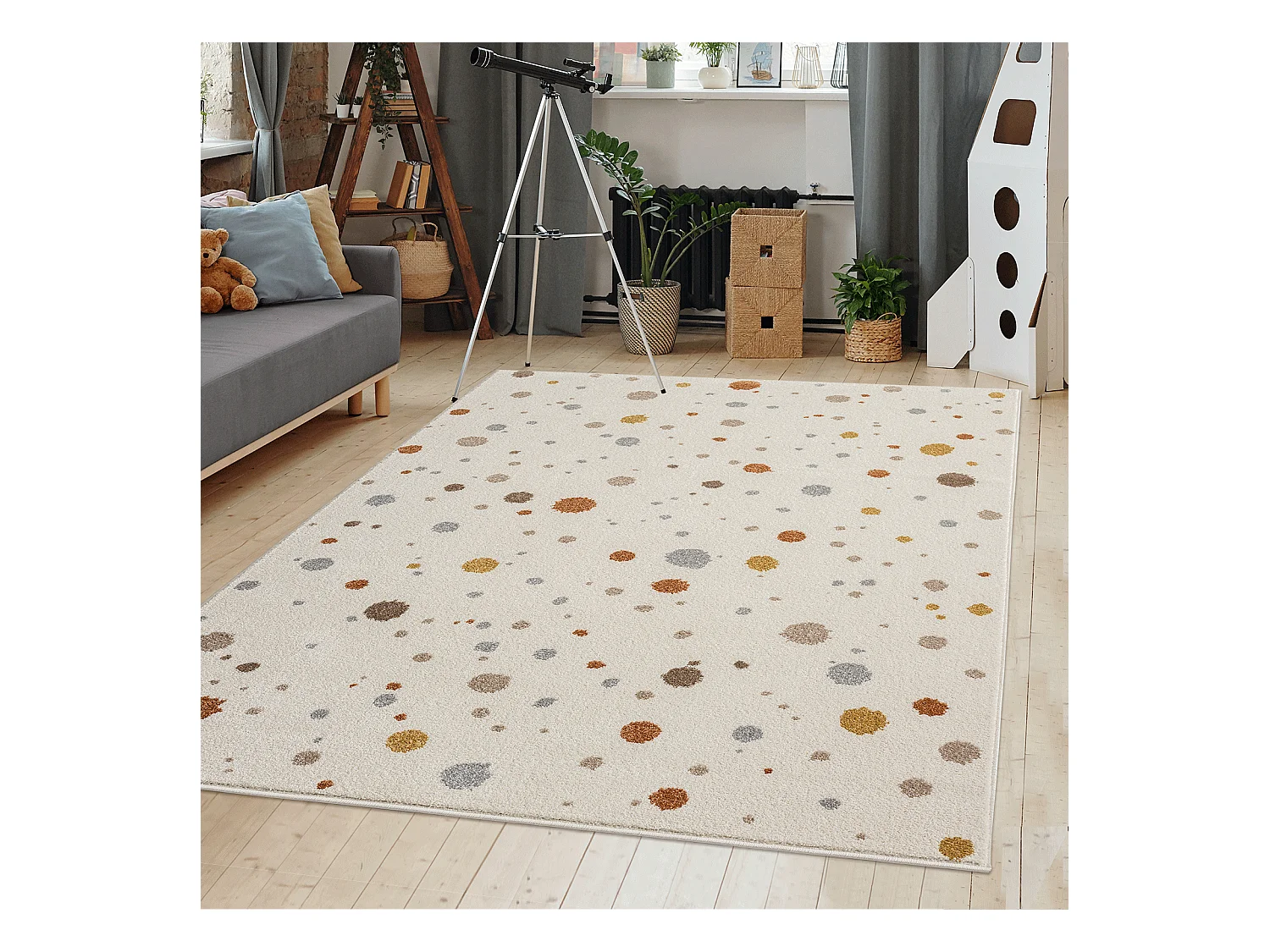Tapis Beat Kids Moderne Bébé Fille Garçon - Crème - 80x150 cm