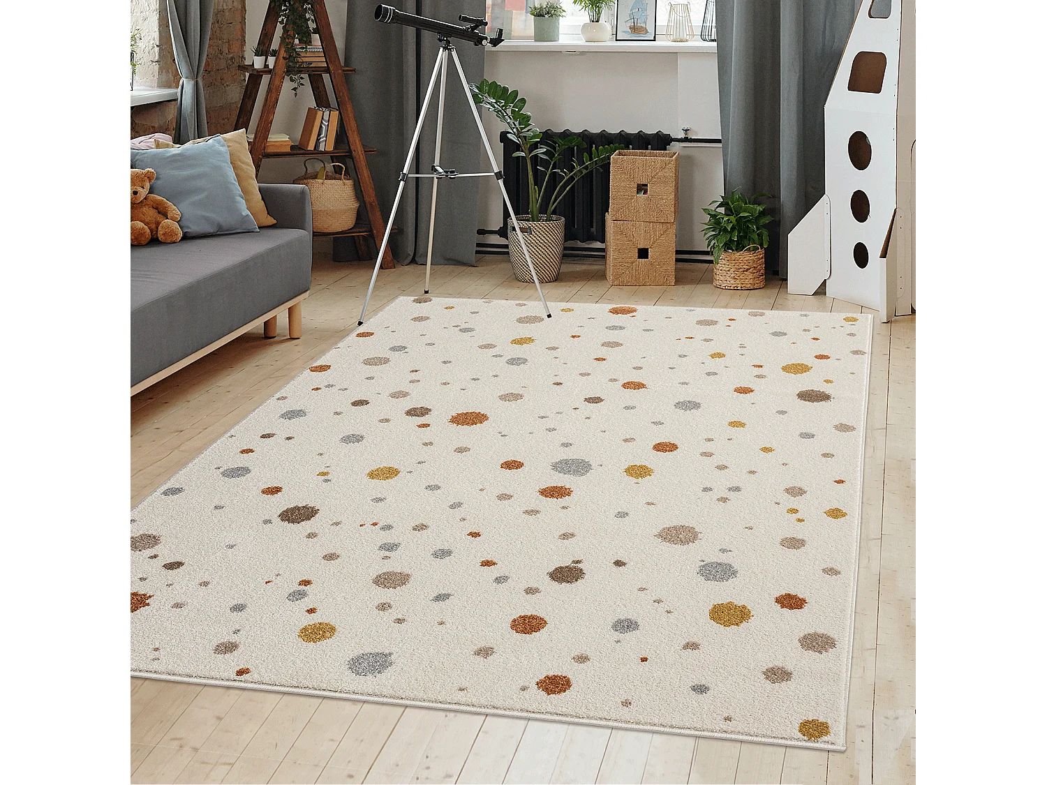 Tapis Beat Kids Moderne Bébé Fille Garçon - Crème - 80x150 cm