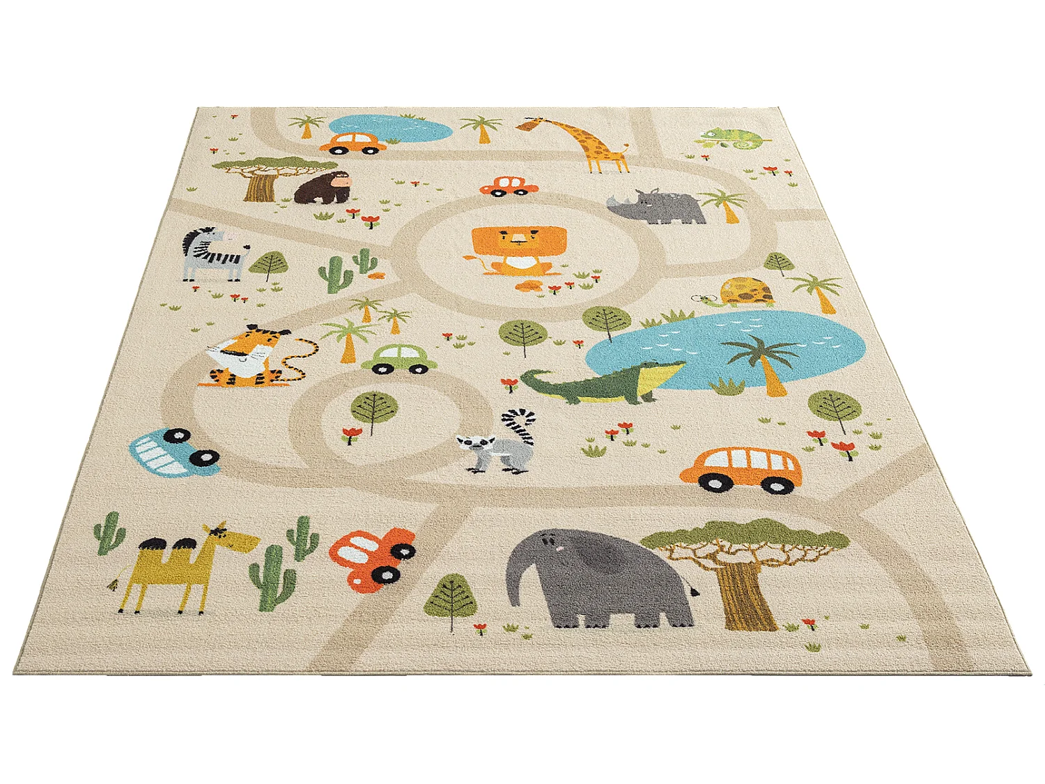 Tapis Happy Life Jeu Safari - Beige - 80x150 cm