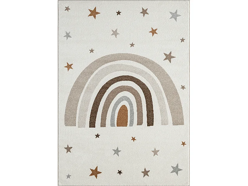 Tapis Beat Kids Moderne Enfant Arc-en-ciel Étoiles Pastel - Crème - 160x220 cm