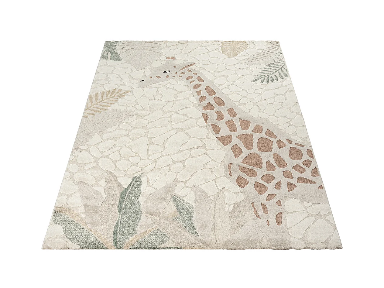 Tapis Jungle Kids Chambre Enfant 3d Résistant - Crème - 160x230 cm