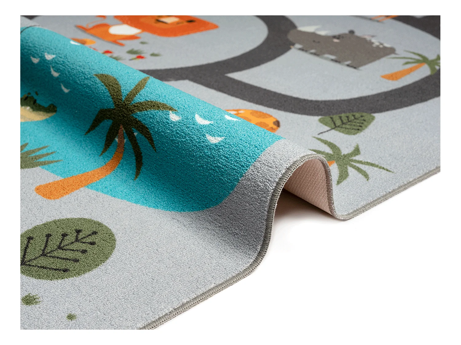 Tapis Happy Life Jeu Safari - Gris - 200x290 cm