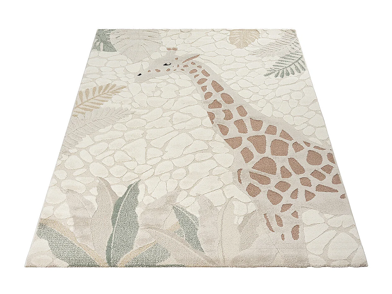 Alfombra Jungle Kids Habitación Infantil 3D Resistente - Crema - 200x290 cm
