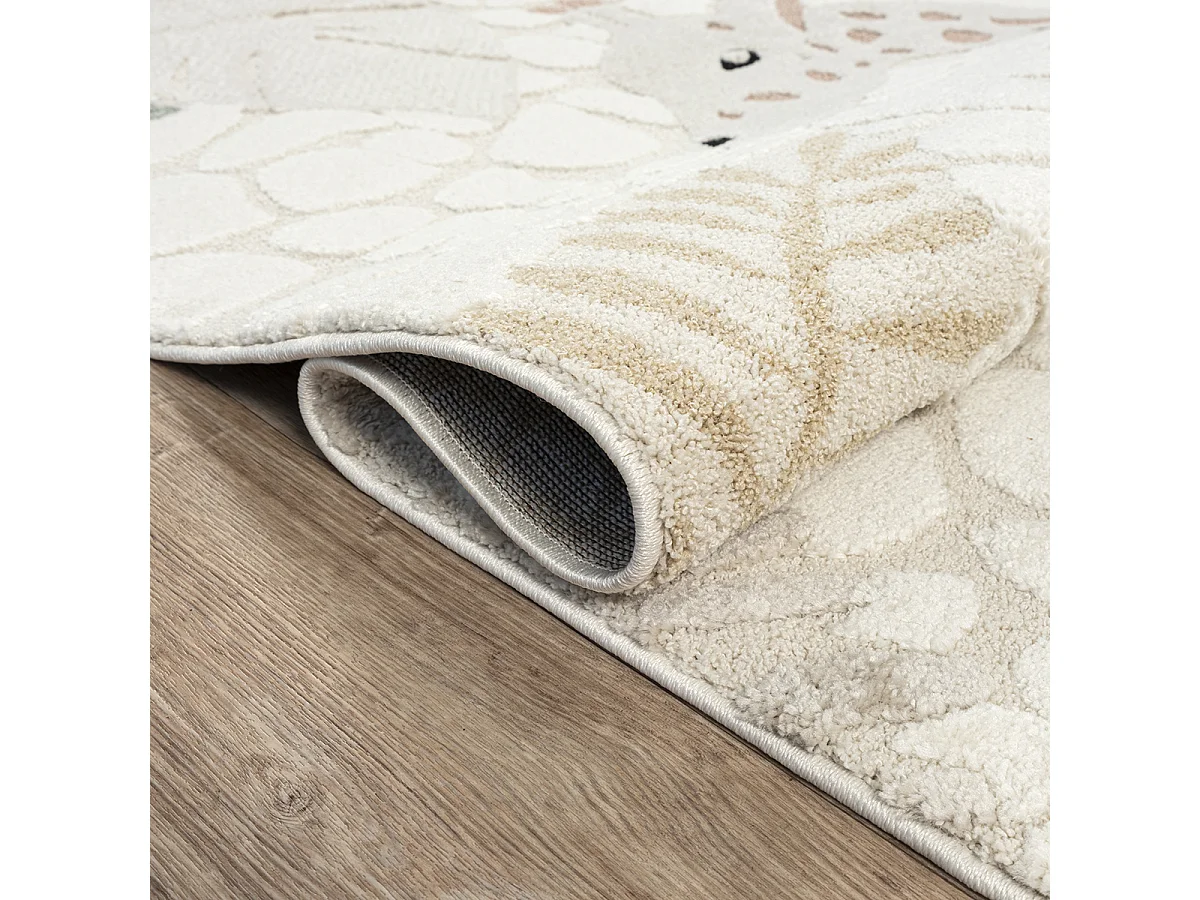 Alfombra Jungle Kids Habitación Infantil 3D Resistente - Crema - 200x290 cm