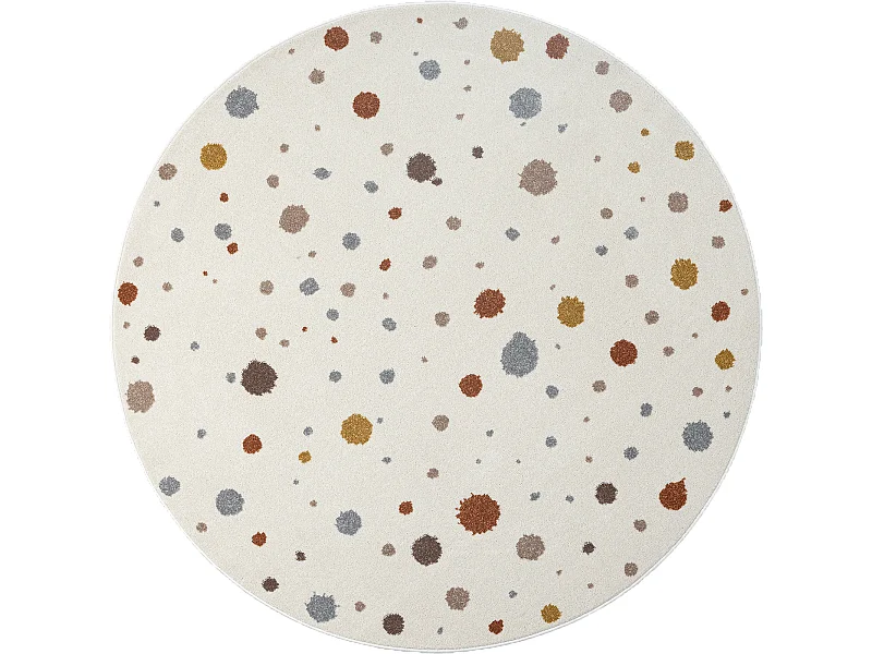 Tapis Beat Kids Moderne Bébé Fille Garçon - Crème - 160 cm Ronde