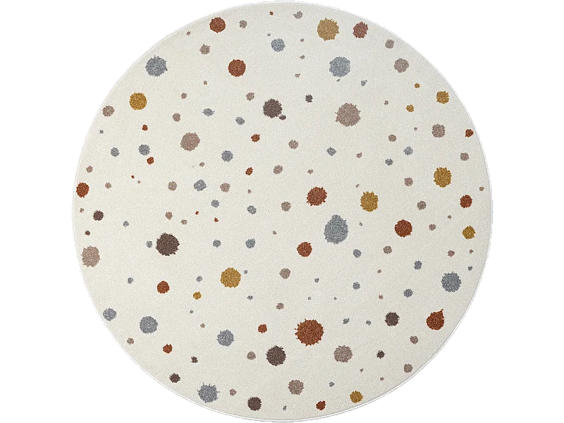 Tapis Beat Kids Moderne Bébé Fille Garçon - Crème - 160 cm Ronde